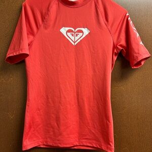 Roxy Red Short Sleeve Rash Guard